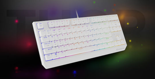 Genesis Thor 230 TKL Gaming Mechanical Keyboard Tenkeyless with Outemu Brown switches and RGB lighting (English US) White