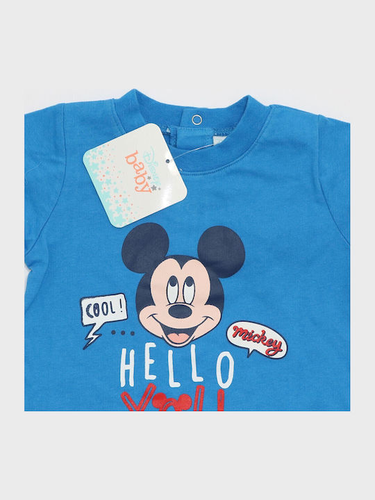 Disney Mickey Mouse Бебешко Боди Къс ръкав Blue