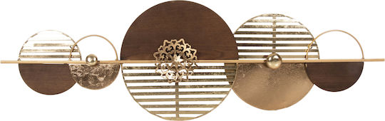 HomeMarkt Wanddekoration Geometrisches Element Braun aus Metall 125x39cm