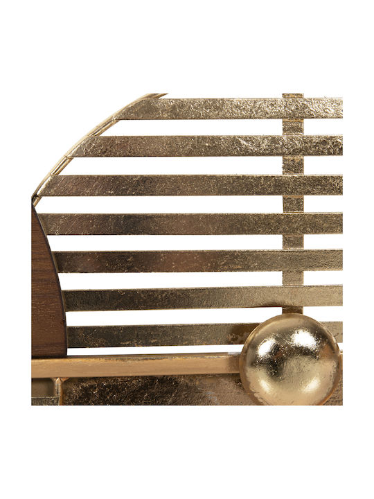 Geometric Wall Decor Element Brown Made of Metal