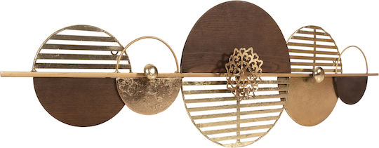 HomeMarkt Wanddekoration Geometrisches Element Braun aus Metall 125x39cm