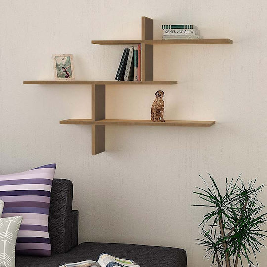 Leo Wall Shelf Light Brown 123x22x80cm
