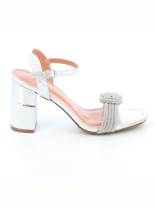 B-Soft Damen Sandalen in Silber Farbe