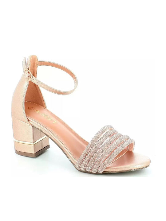 Sandalen mit Strass Gold
