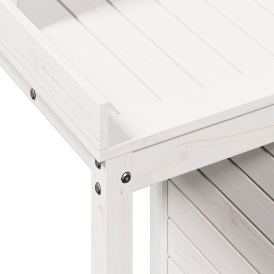 Gardening Table Shelves 82,5x50x109,5 cm Solid Pine Wood White