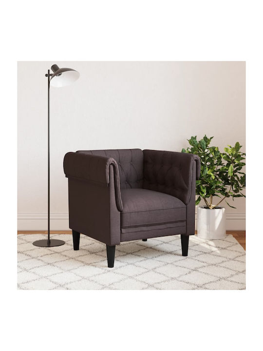 Chesterfield Фотьойл Тъмно кафяво 78.5x74.5x74.5см