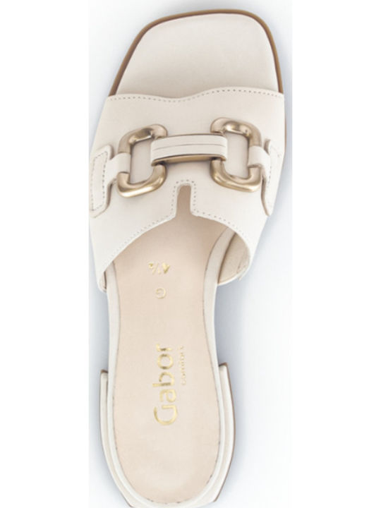 Leder Flache Sandalen für Damen Anatomisch in Weiß Farbe