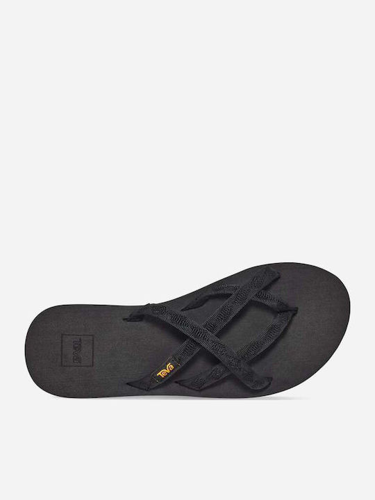 Olowahu Women's Flat Sandals Sporty Black