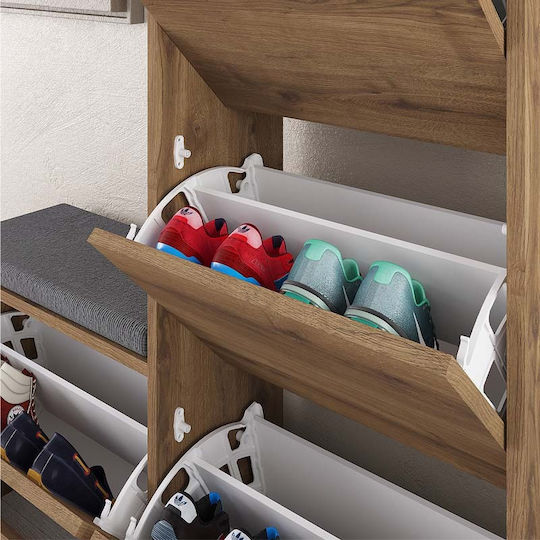 Holz Schuhschrank Dude Open Café 104.8x26x118.5cm