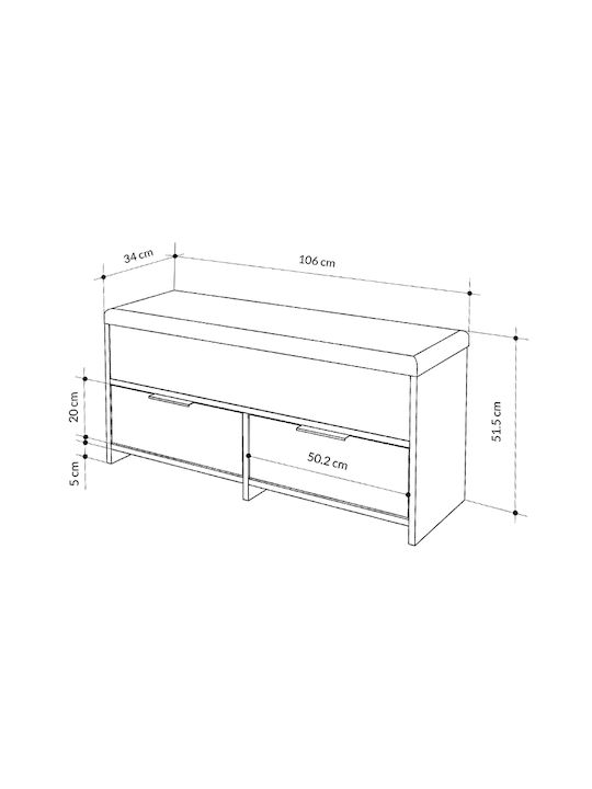 Cove Wooden Shoe Organizer Gray 106x34x51.5cm