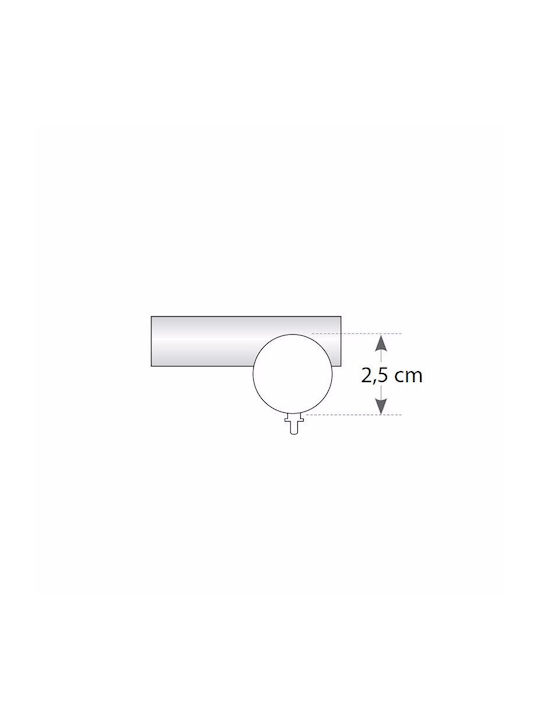 Metallic Curtain Pole Soleil Tapo Double with Rail Diameter 25mm Length 160cm Nickel