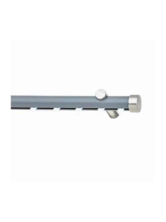Metallic Curtain Pole Soleil Tapo Single Diameter 25mm Length 160cm Nickel Color 7
