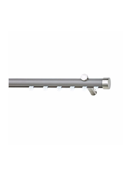 Metallic Curtain Pole Soleil Tapo Double with Rail Diameter 25mm Length 160cm Nickel A298800 16664