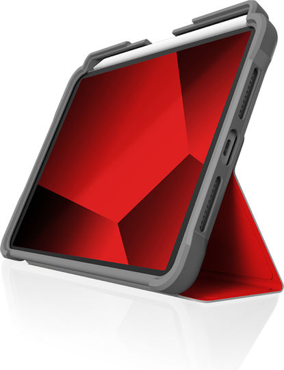 Stm Dux Plus брониран калъф Ipad Mini 6 2021 Mil-std-810g Apple Pencil зареждане червен