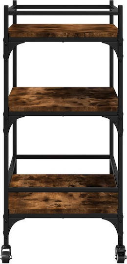 vidaXL vidaXL Küchenwagen Hölzernes 3 Ebenen Braun 65x40x86.5cm