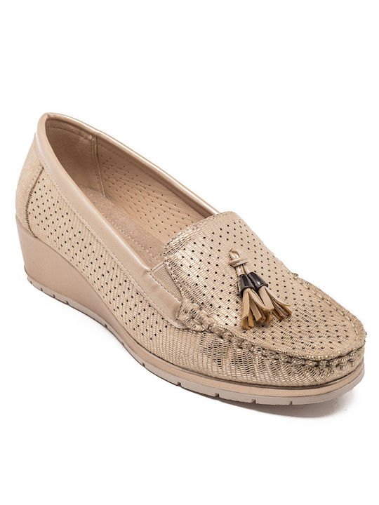 Soft & Flex Women's Moccasins in Gold Color