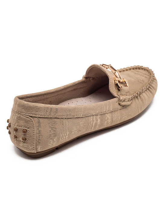 Franchesca Moretti Women's Moccasins in Gold Color