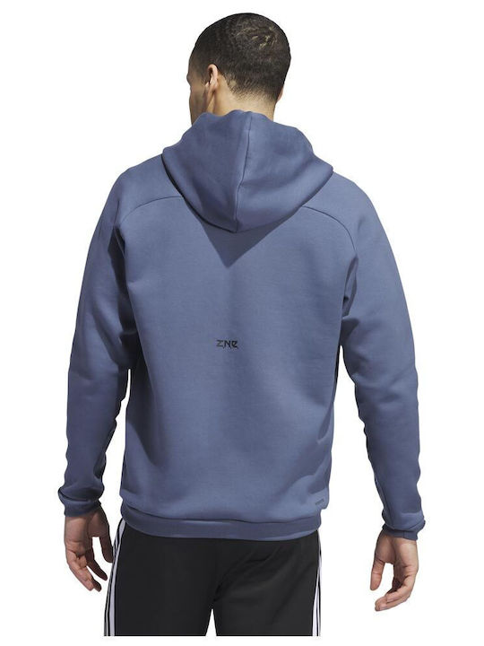 Adidas Z.n.e Premium Men's Sweatshirt Jacket with Hood Blue