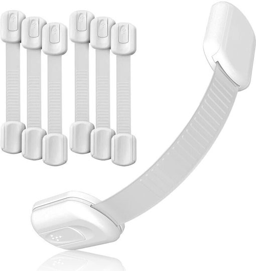 Sipo Cabinet & Drawer Lock with Sticker made of Plastic in White Color 6pcs