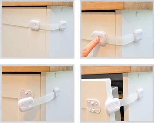 Sipo Cabinet & Drawer Lock with Sticker made of Plastic in White Color 6pcs