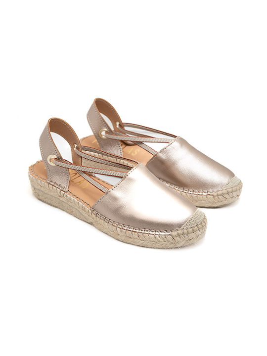 Women's Leather Espadrilles Gray