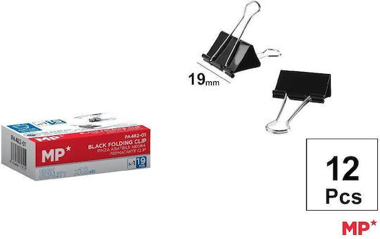 Madrid Papel Klammern 19mm Schwarz 12Stück