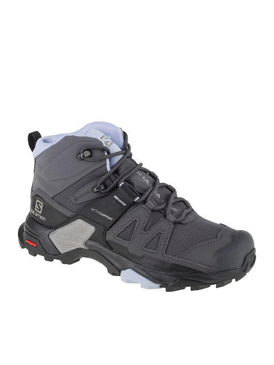 Salomon X Ultra 4 Women's Hiking Waterproof Boots With Gore-Tex Membrane Magnet Black Zen Blue