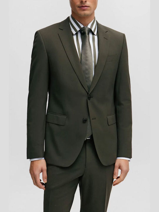 Hugo Boss Men's Suit Slim Fit Haki