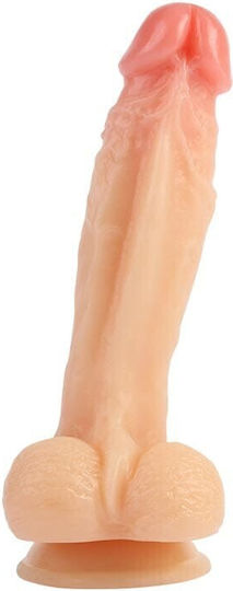 Chisa Novelties Dildo με Όρχεις και Βεντούζα Flesh 20cm