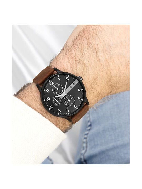 Oozoo Timepieces Watch Battery with Brown Leather Strap