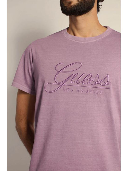 Guess Men's Short Sleeve T-shirt Purple