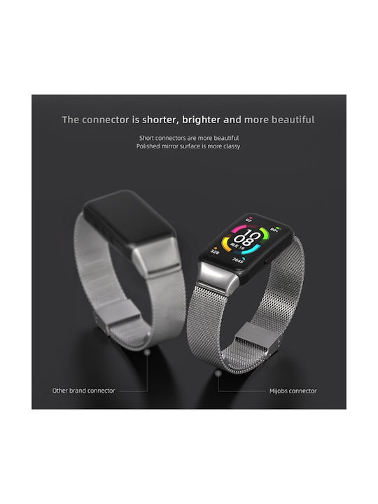 Mijobs Milanese Λουράκι Μεταλλικό Ασημί (Honor Band 6)