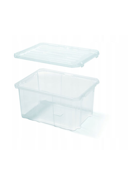 Prosperplast Plastic Cutie de Depozitare cu Roți și Capac Alb 45lt 1buc
