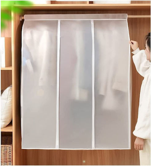 Пластмаса Калъф за Дрехи в Бял Цвят 50x100x120см 1бр