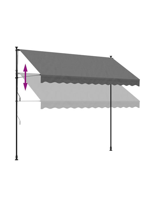 vidaXL Terrace Wall Tent Gray 3x1.5cm