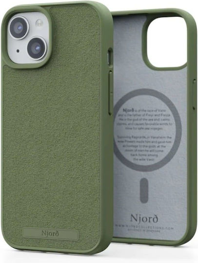 Njord Suede Back Cover Πλαστικό 2mm Χακί (iPhone 15)