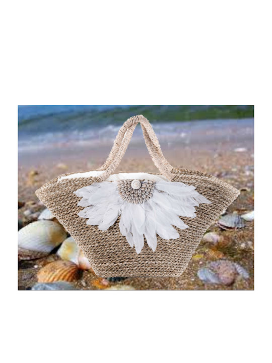 Stroh Strandtasche Beige