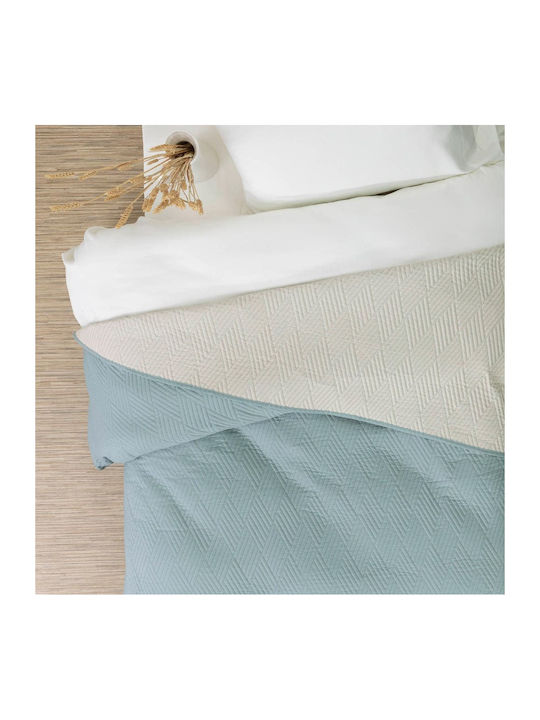 Borea Diamond Coverlet Single from Polyester Ecru-Cafe 160x240cm