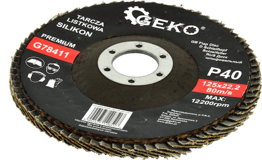 Geko Grinding Disc P60 for Grinding Metal, Aluminum and Construction Materials 125mm