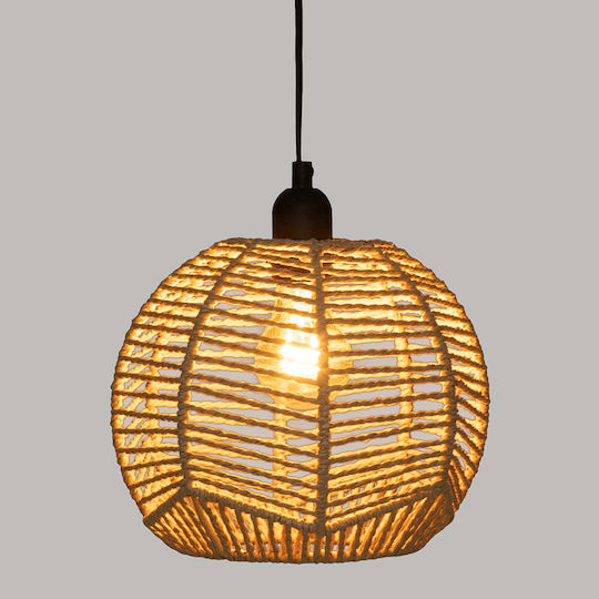 Atmosphera Caren Ceiling Light Beige with Rope for E27 Socket 90x24x122.5cm