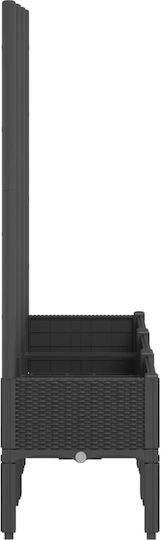 vidaXL Planter Box Plastic Negru 120x40x142cm.