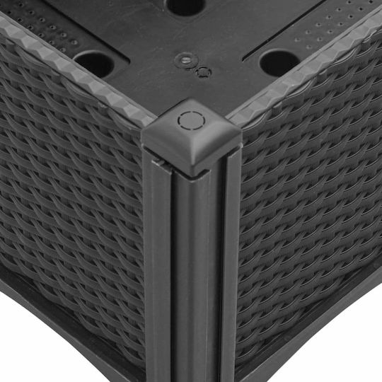vidaXL Planter Box Plastic Negru 120x40x142cm.