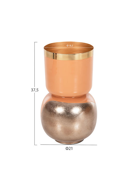 HomeMarkt Διακοσμητικό Βάζο Μεταλλικό Lingon Ροζ Φ21xΥ37cm