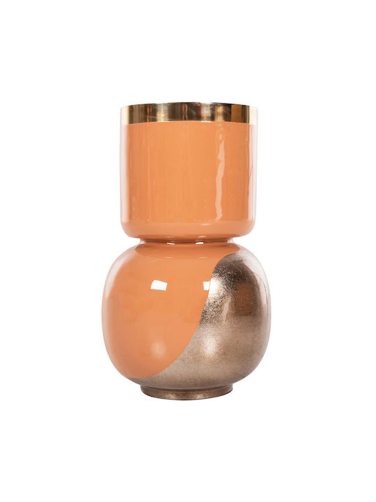 HomeMarkt Διακοσμητικό Βάζο Μεταλλικό Lingon Ροζ Φ21xΥ37cm