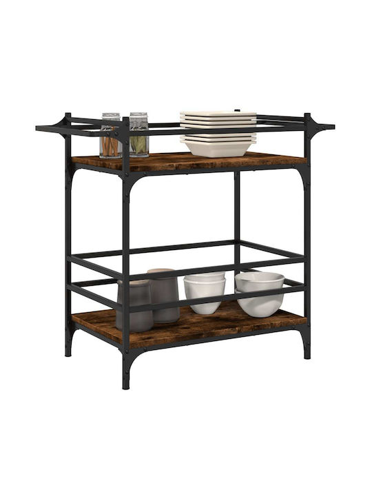 vidaXL Wooden Kitchen Trolley 3 Tiers Brown 82x40x78.5cm