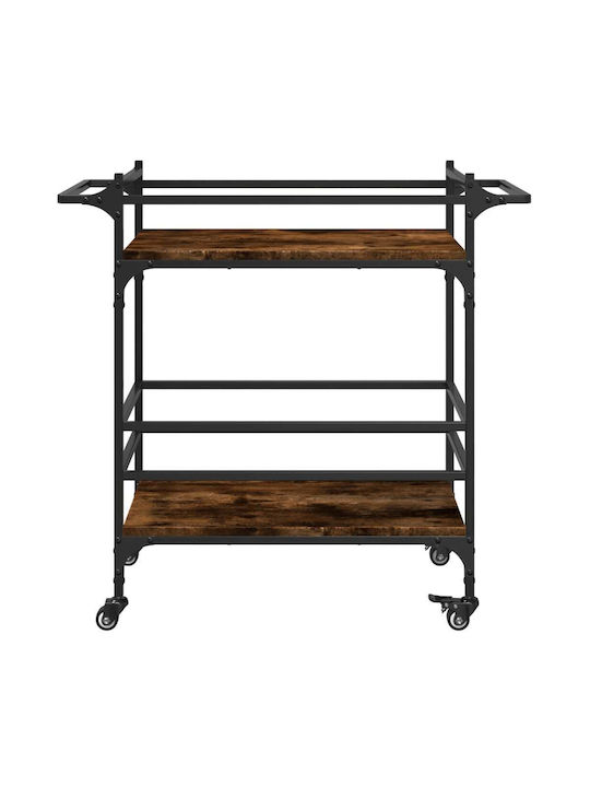 vidaXL Wooden Kitchen Trolley 3 Tiers Brown 82x40x78.5cm