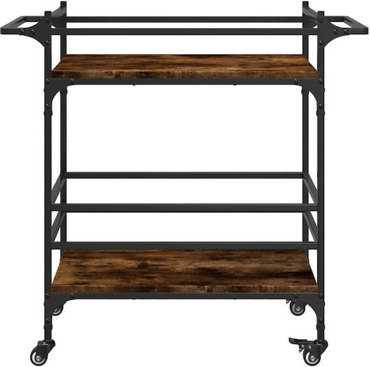 vidaXL vidaXL Lebensmittelregal Hölzernes 3 Ebenen Braun 82x40x78.5cm