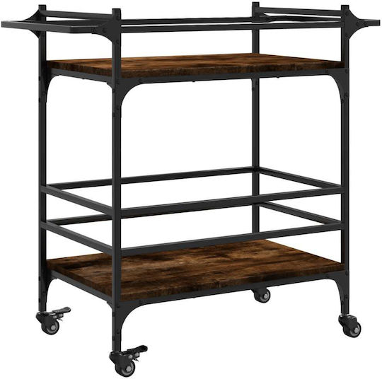 vidaXL vidaXL Lebensmittelregal Hölzernes 3 Ebenen Braun 82x40x78.5cm