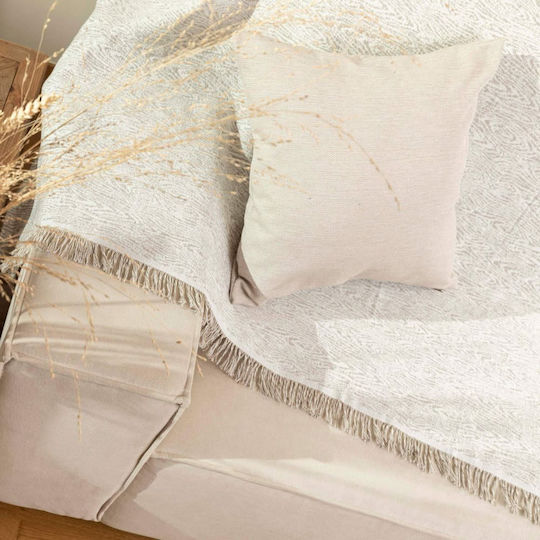 Borea Триместен диван Throw Forest 180x300см. Ecru