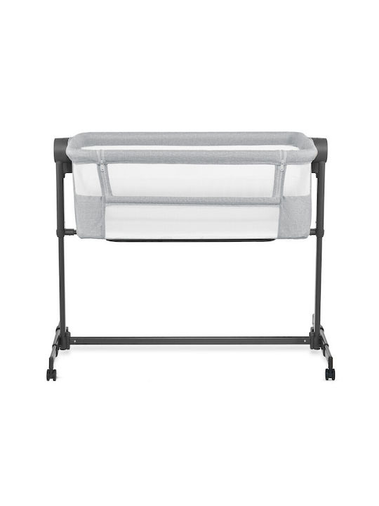 Kinderkraft Leagăn Neste Up 2 cu Saltea, Deschidere Laterală și Roți Light Gray